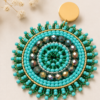 Aros Mandala Turquesa en Acero Inoxidable