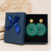 Aros Mandala Turquesa en Acero Inoxidable