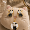 ChatGPT Image 16 ago 2026, 16_33_09 Set Collar y Aros Gato de Acero Inoxidable