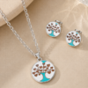 Set Collar y Aros Árbol de Corazones de Acero Inoxidable