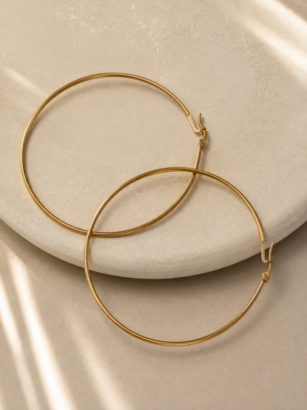 Argollas XL Doradas de Acero Inoxidable