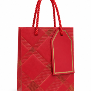 Bolsa de Regalo Pequeña Roja con Diseño Dorado