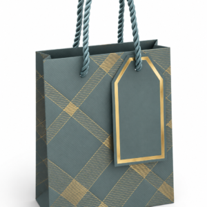 Bolsa de Regalo Pequeña Verde Petróleo con Diseño Dorado