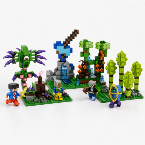 MYWORLD-GEM-PACK-005-01 Colección My World Monster Gem Ore 4 en 1 – Bloques Armables 408 Piezas