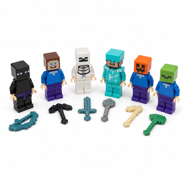 SLT-BLISTER-6FIG-001-02 Blíster de 6 Figuras Pixeladas con Accesorios – SLtoys