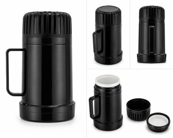 termo comida hous negro 480 Termo para Comida 480 ml con Asa – Negro