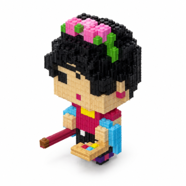 Frida Kahlo Pintando Minibloques armables, 500+ piezas